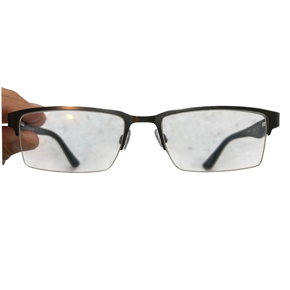 Randy Jackson 1068 Eyeglasses Mens Black Semi-Rimless Rectangular 55-18-145